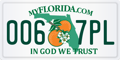 FL license plate 0067PL