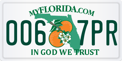 FL license plate 0067PR