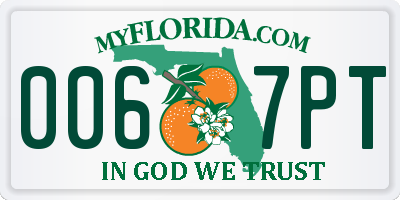 FL license plate 0067PT