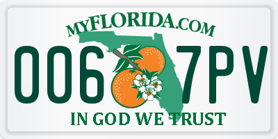 FL license plate 0067PV
