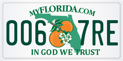 FL license plate 0067RE