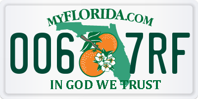 FL license plate 0067RF