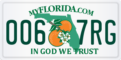 FL license plate 0067RG