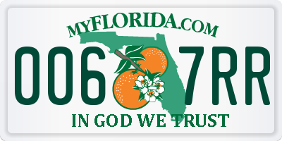 FL license plate 0067RR