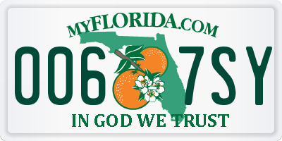 FL license plate 0067SY