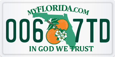 FL license plate 0067TD