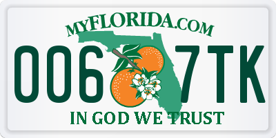 FL license plate 0067TK