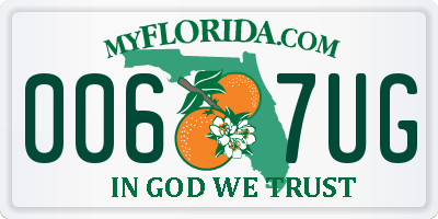 FL license plate 0067UG