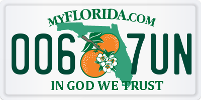 FL license plate 0067UN