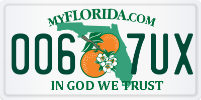 FL license plate 0067UX