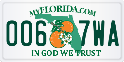 FL license plate 0067WA