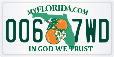 FL license plate 0067WD
