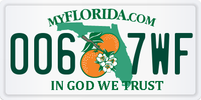 FL license plate 0067WF