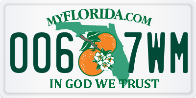 FL license plate 0067WM