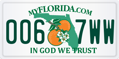 FL license plate 0067WW