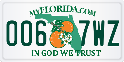 FL license plate 0067WZ