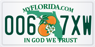 FL license plate 0067XW