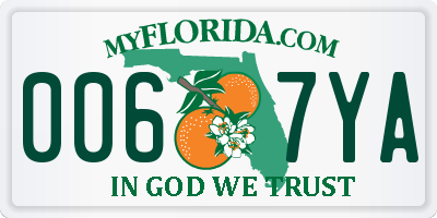 FL license plate 0067YA