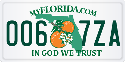 FL license plate 0067ZA