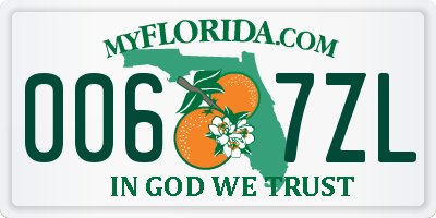 FL license plate 0067ZL