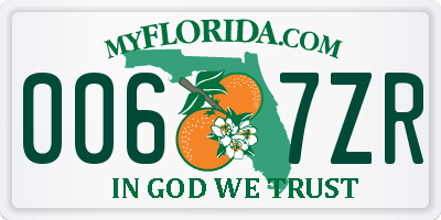 FL license plate 0067ZR