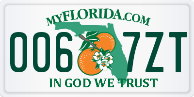 FL license plate 0067ZT