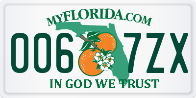 FL license plate 0067ZX