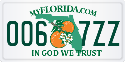 FL license plate 0067ZZ