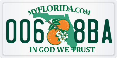 FL license plate 0068BA