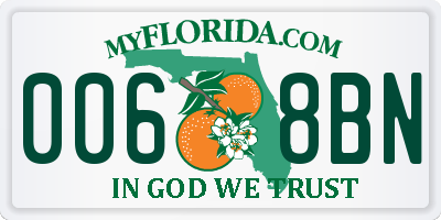 FL license plate 0068BN