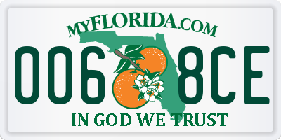 FL license plate 0068CE