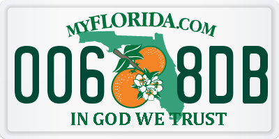 FL license plate 0068DB