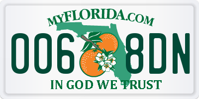 FL license plate 0068DN