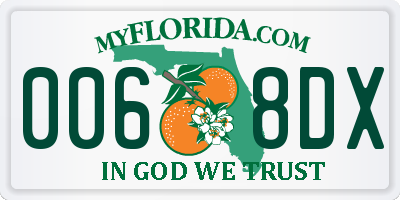 FL license plate 0068DX