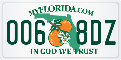 FL license plate 0068DZ
