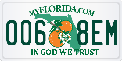 FL license plate 0068EM