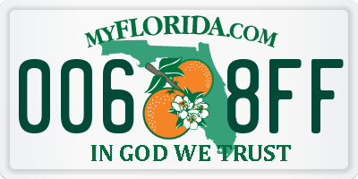 FL license plate 0068FF