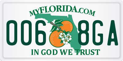 FL license plate 0068GA