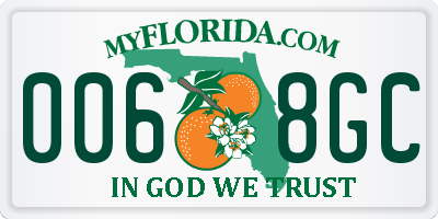 FL license plate 0068GC