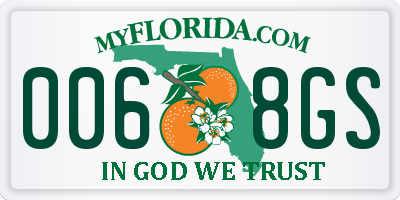 FL license plate 0068GS