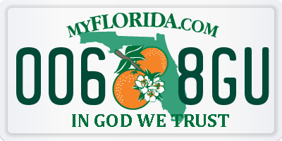 FL license plate 0068GU