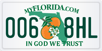 FL license plate 0068HL