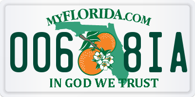 FL license plate 0068IA