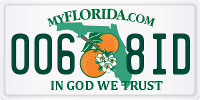 FL license plate 0068ID
