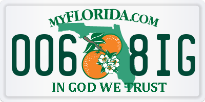 FL license plate 0068IG