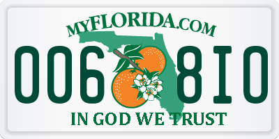FL license plate 0068IO