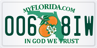 FL license plate 0068IW