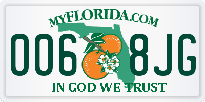 FL license plate 0068JG