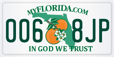 FL license plate 0068JP
