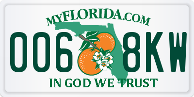 FL license plate 0068KW